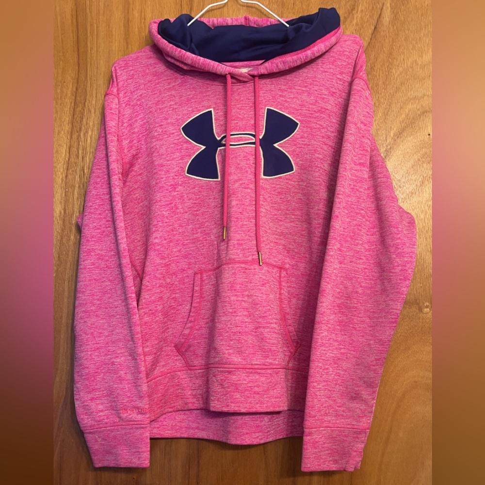 Under Armour pull over hoodie Pink/navy blue.